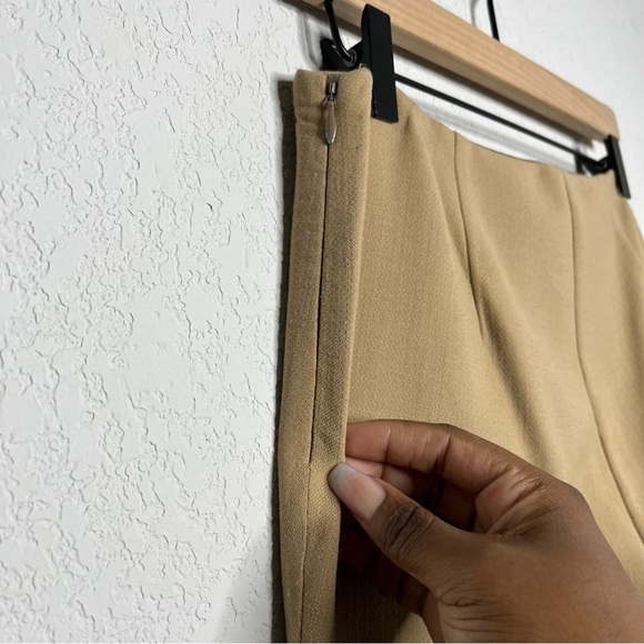 Theory Women Pants 4 Virgin Wool Tan Saxton Trousers Palomino Office Flare - Picture 3 of 11